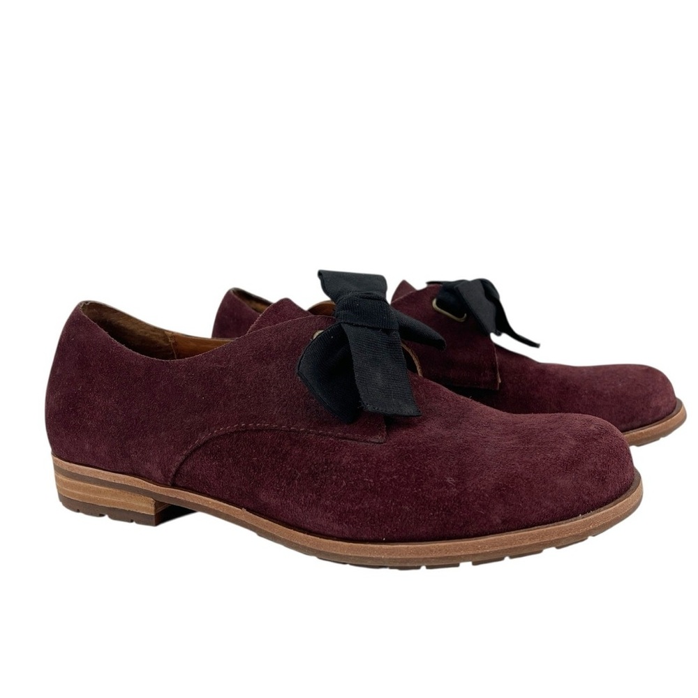 Kork-Ease Beryl Mosto Suede Bow Tie Shoes Oxfords Brown Black Women’s Leather 8